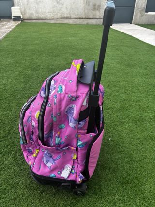Mochila Totto Ruedas Rosa Gatitos Espacio