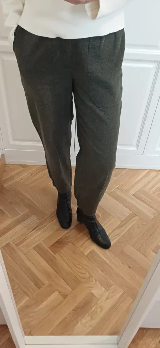 Pantalón bombacho verde Massimo Dutti