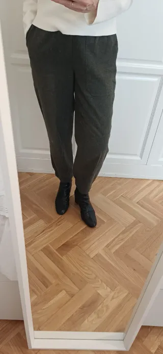 Pantalón bombacho verde Massimo Dutti