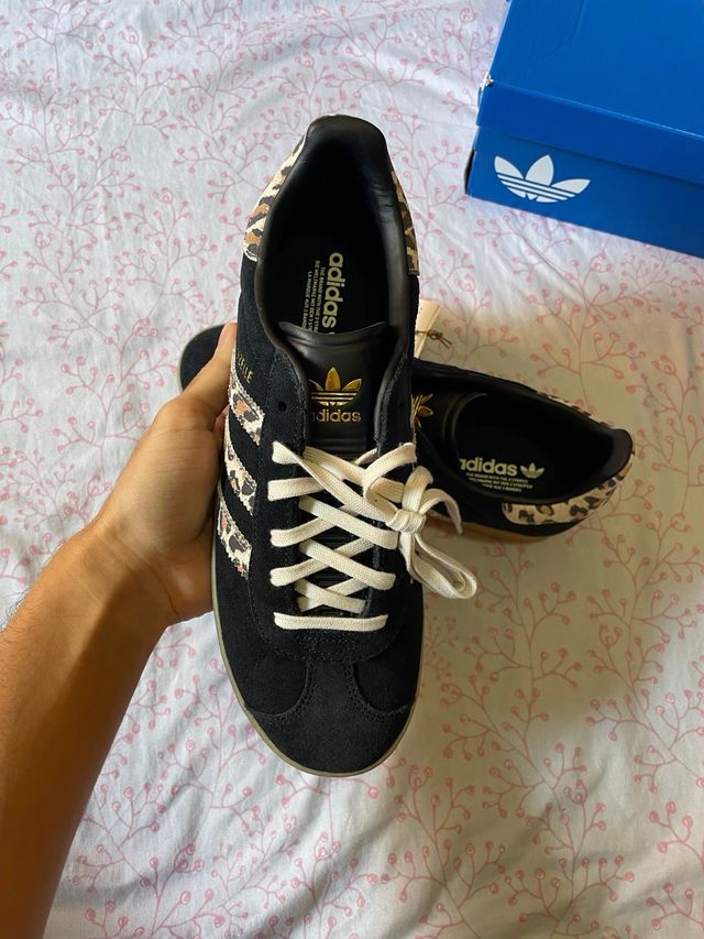 Adidas Gazelle Black Leopard Beige Negro