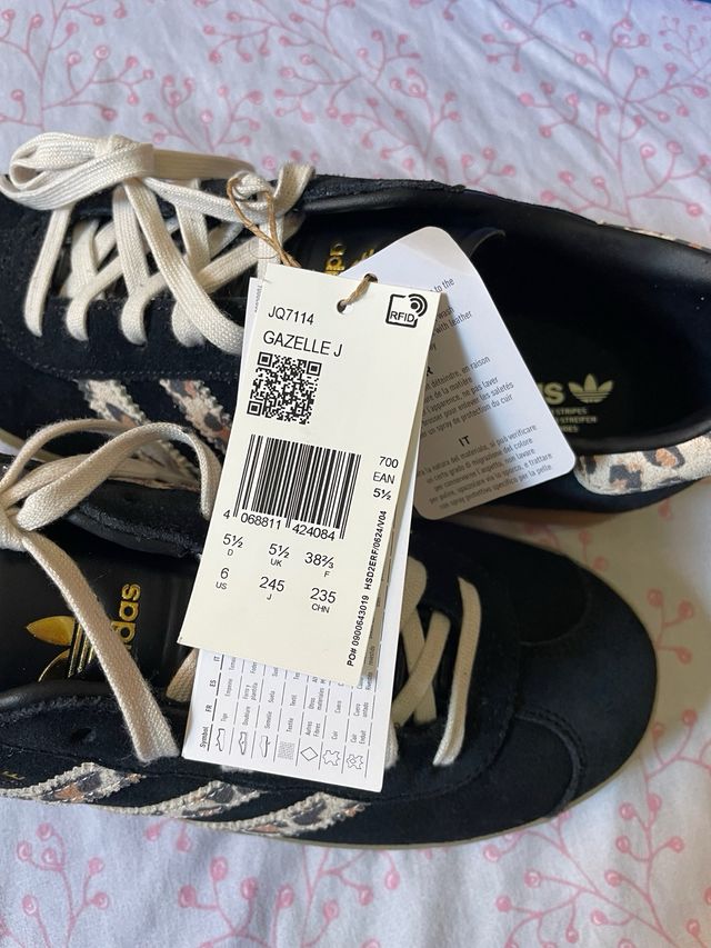 Adidas Gazelle Black Leopard Beige Negro