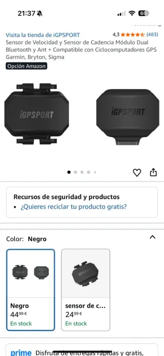 Sensor de Velocidad y Cadencia iGPSPORT
