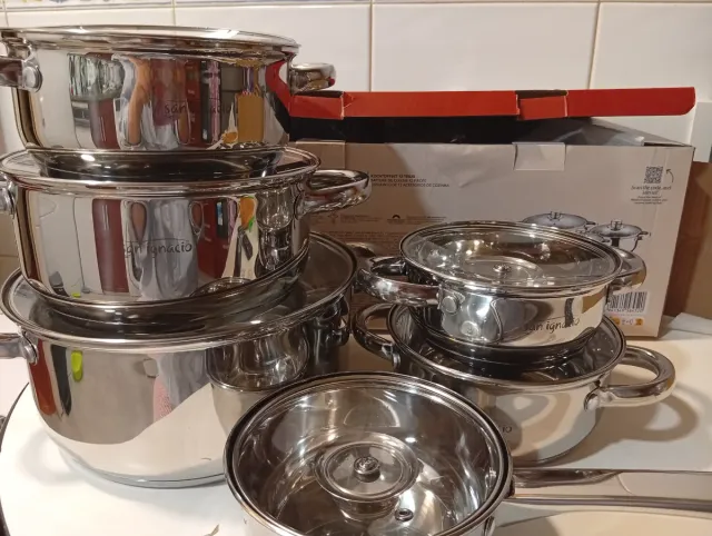 Juego Ollas San Ignacio Acero Inoxidable 12 Pzas