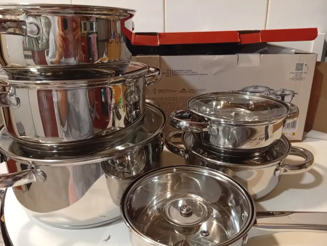 Juego Ollas San Ignacio Acero Inoxidable 12 Pzas