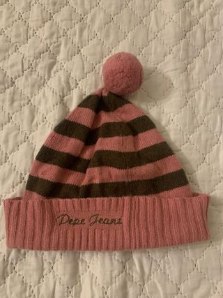 Cappellino Pepe Jeans a righe rosa e marrone