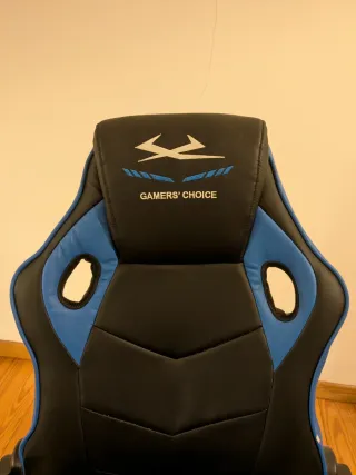 Silla gaming VOJENS negro/polipiel azul