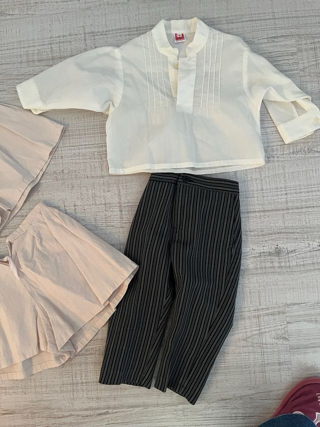 Ropa Fallera Niño Beige y Blanca