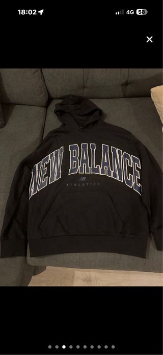 Sudadera New Balance Capucha Talla L Negra