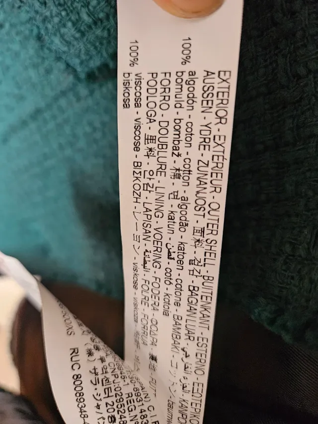 Chaqueta Zara Verde Botones Dorados