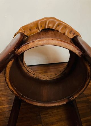 MACETERO ORINAL ANTIGUO! THONET TABURETE MADERA!!