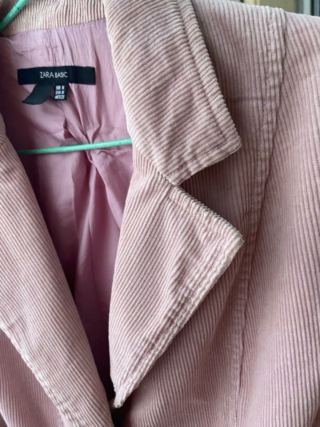 Chaqueta Zara micro pana rosa palo Talla M