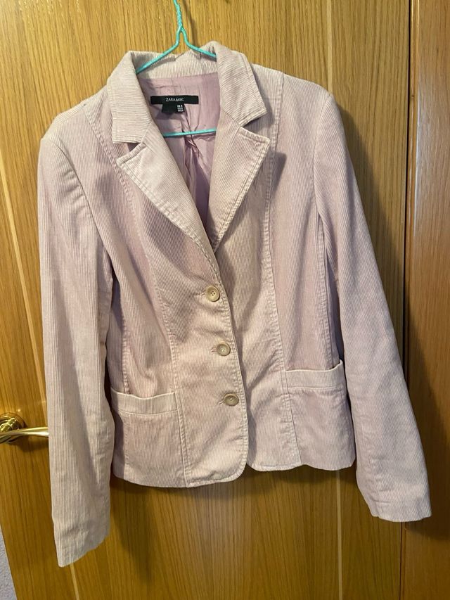 Chaqueta Zara micro pana rosa palo Talla M