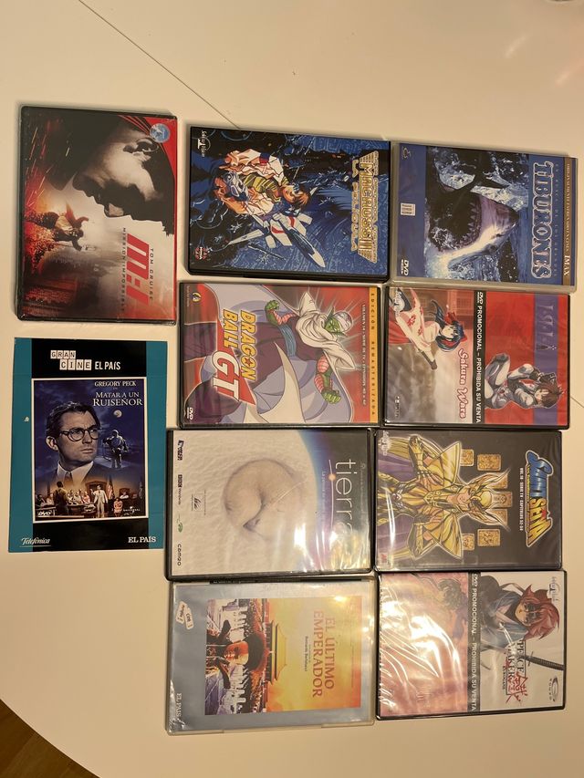 Pack 10 DVDs de Películas y Anime