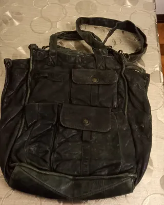 Borsa in pelle  verde oliva