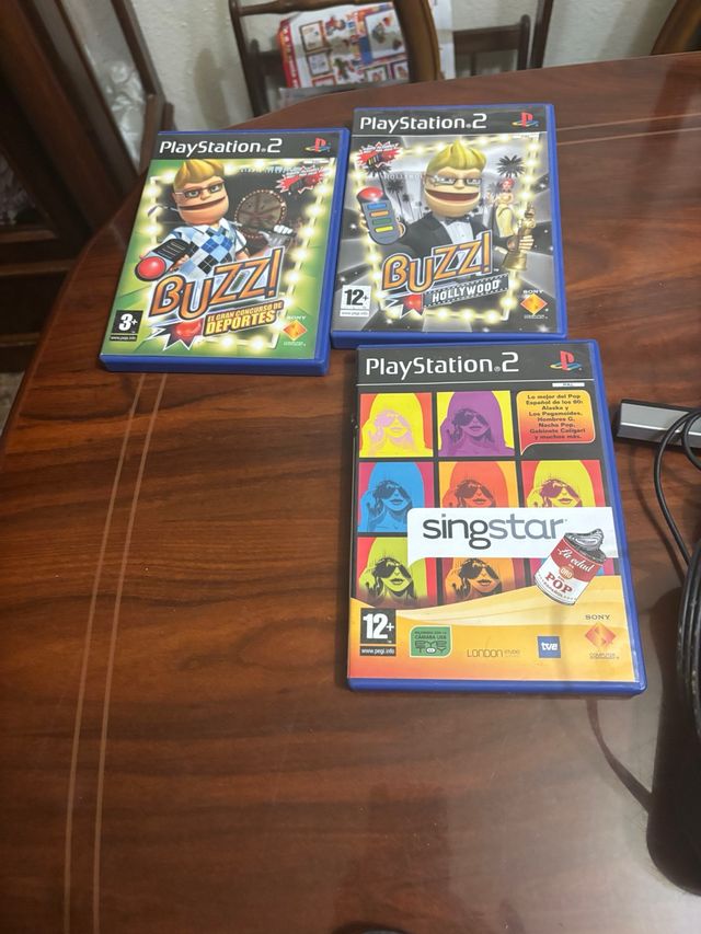 PS2 Buzz! Hollywood y Singstar Pop Español