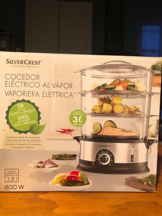 Cocedor Eléctrico Vapor Silvercrest 800W.