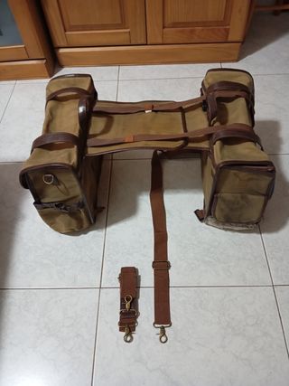 Alforjas Moto Vintage Marrón y Cuero