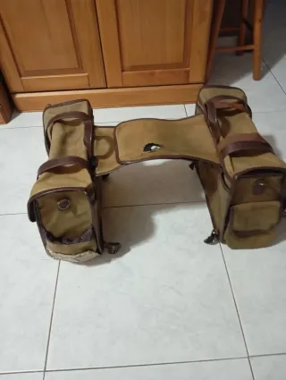 Alforjas Moto Vintage Marrón y Cuero