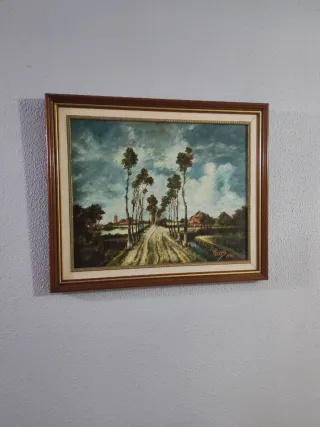 Cuadro Lienzo Pintado a Mano Camino