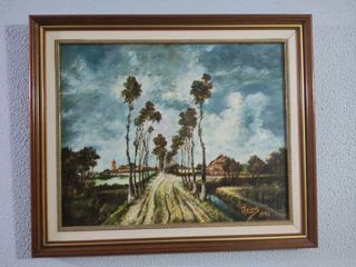 Cuadro Lienzo Pintado a Mano Camino