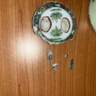 Teiera in porcellana e bambù cinese