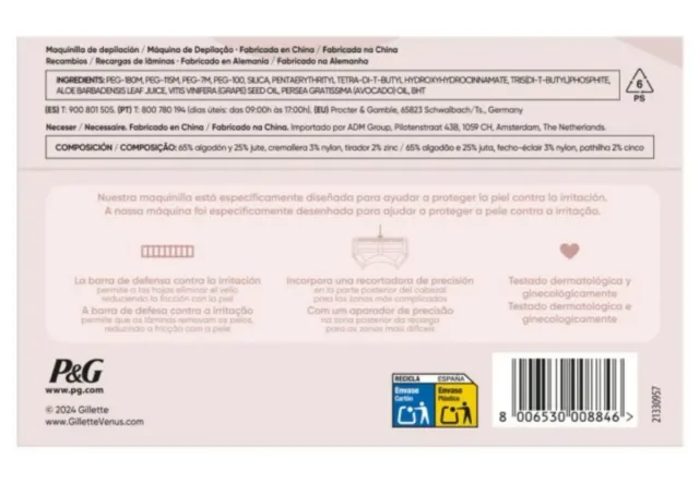 Neceser Gillette Venus Zona íntima.