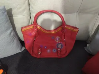 Bolso Desigual Rojo Bordado Hombro alto 49 hombro