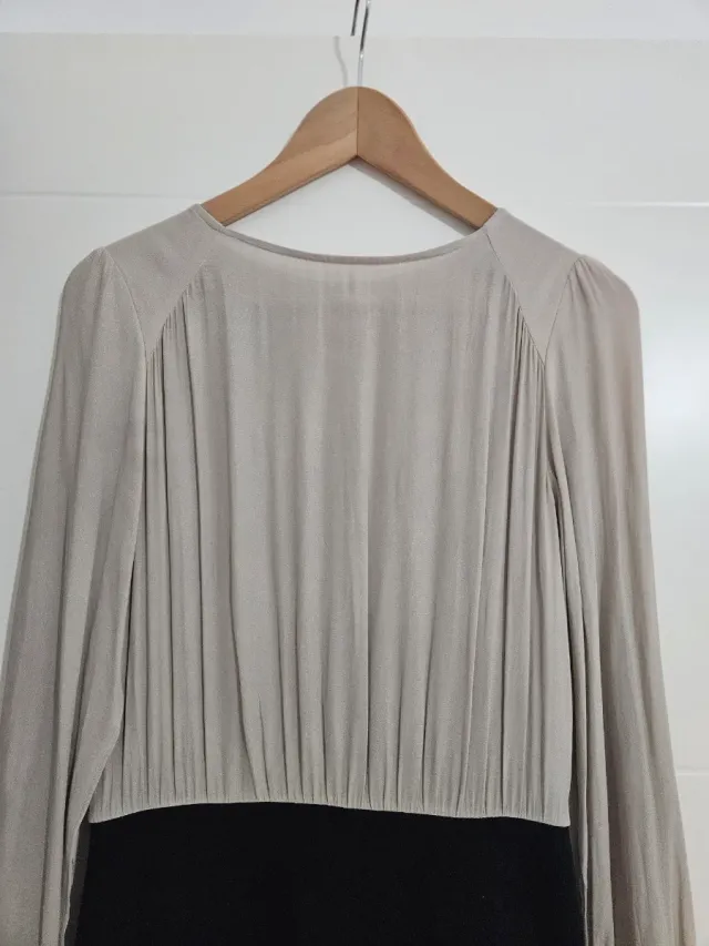 Vestido Zara Beige y Negro