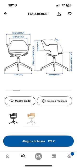 Silla IKEA FJÄLLBERGET madera y tela