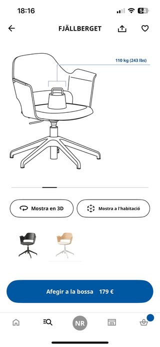 Silla IKEA FJÄLLBERGET madera y tela