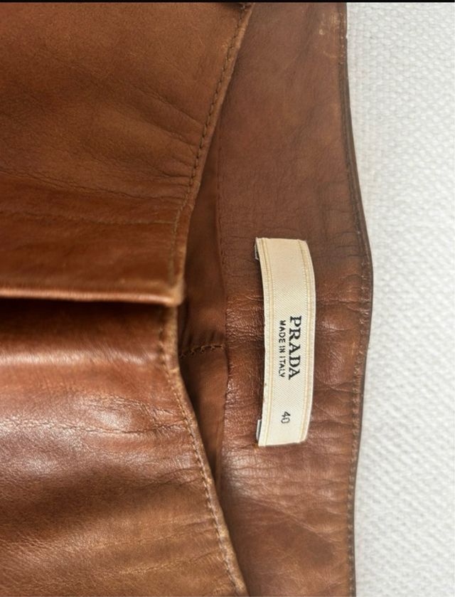 Pantalón Prada Piel Marrón vintage