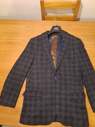 Giacca Uomo Misaki a quadri blu e marrone in lana