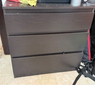 Cassettiera nera IKEA Malm a 3 cassetti