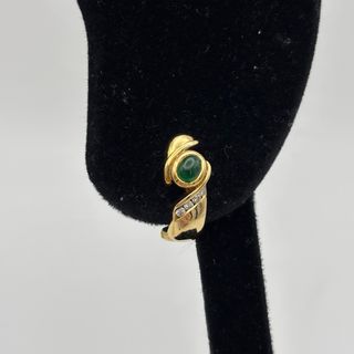 Pendientes Oro 18kt con esmeraldas y diamantes