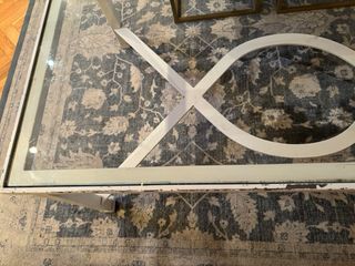 Mesa de forja centro elevable cristal y metal