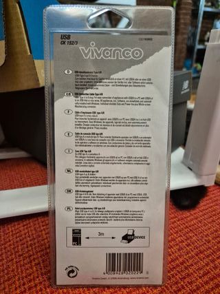 Cavo USB Vivanco 3m Tipo A/B per Stampante