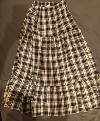 Falda larga cuadros blanco y negro Talla XS