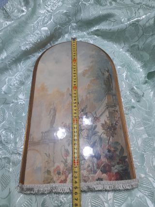 Antico quadro in legno con fiori