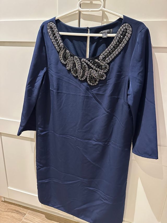 Vestido azul Mango con pedrería