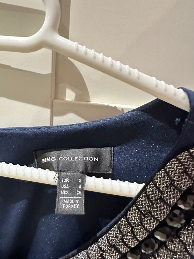 Vestido azul Mango con pedrería