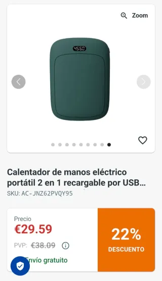 Calentador de manos verde