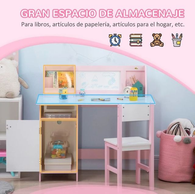 Escritorio infantil rosa