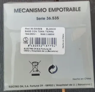 Enchufe ELECTRO DH Base 16A - Serie 36.535