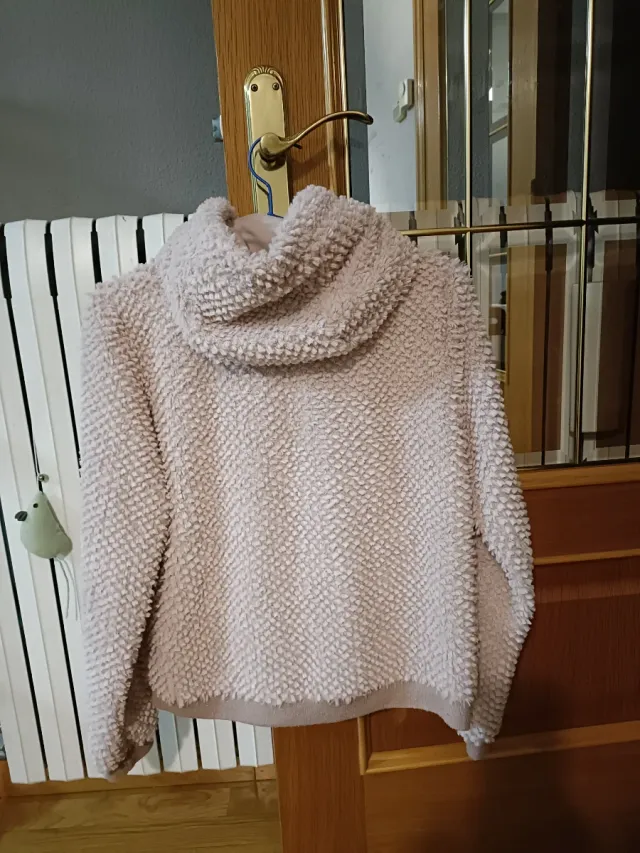 Chaqueta peluche beige/rosa