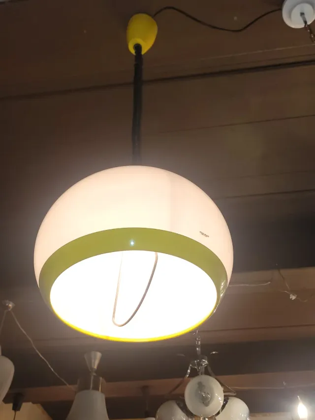 Lampadario Stilux Milano anni '70 giallo