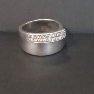 Anillo plata con dos filas de circonitas