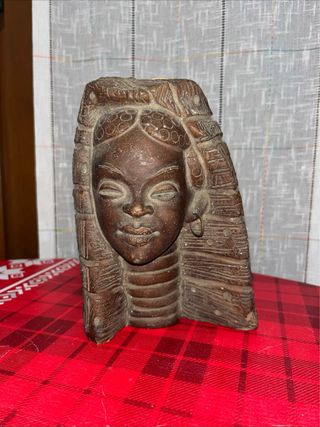 Scultura testa donna terracotta 19x14x8cm