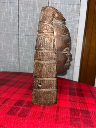 Scultura testa donna terracotta 19x14x8cm