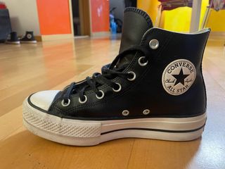 Converse Piel Plataforma T38 Negro