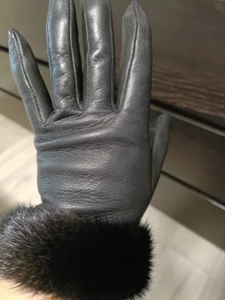 Guantes de cuero mujer con pelo